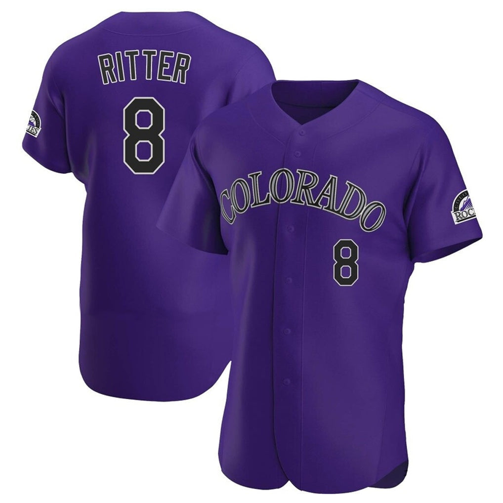 Kooe C.Rockies #8 Ryan Ritter Player Purple Limited Elite Home Stitched Jerseys