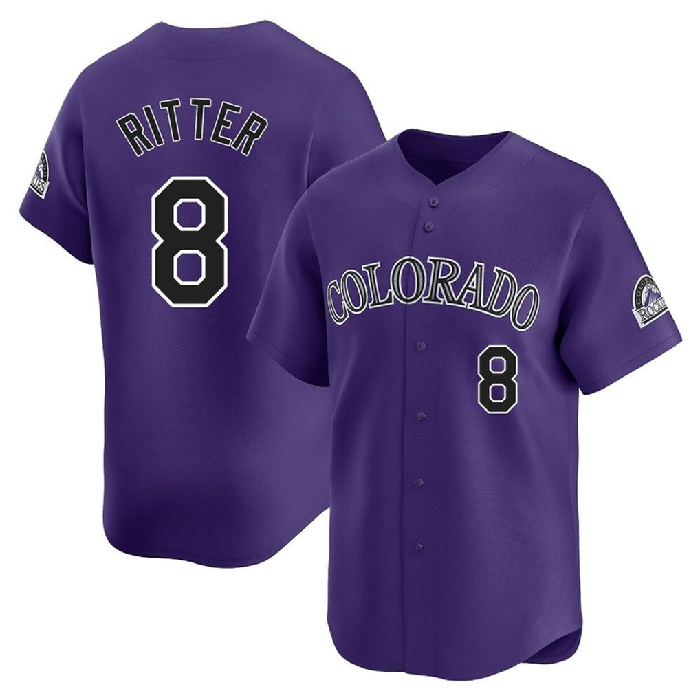 Kooe C.Rockies #8 Ryan Ritter Player Purple Limited Home Stitched Jerseys