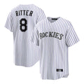 Kooe C.Rockies #8 Ryan Ritter Player White Game Home Stitched Jerseys