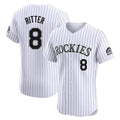 Kooe C.Rockies #8 Ryan Ritter Player White Limited Elite Home Stitched Jerseys