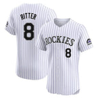 Kooe C.Rockies #8 Ryan Ritter Player White Limited Elite Home Stitched Jerseys