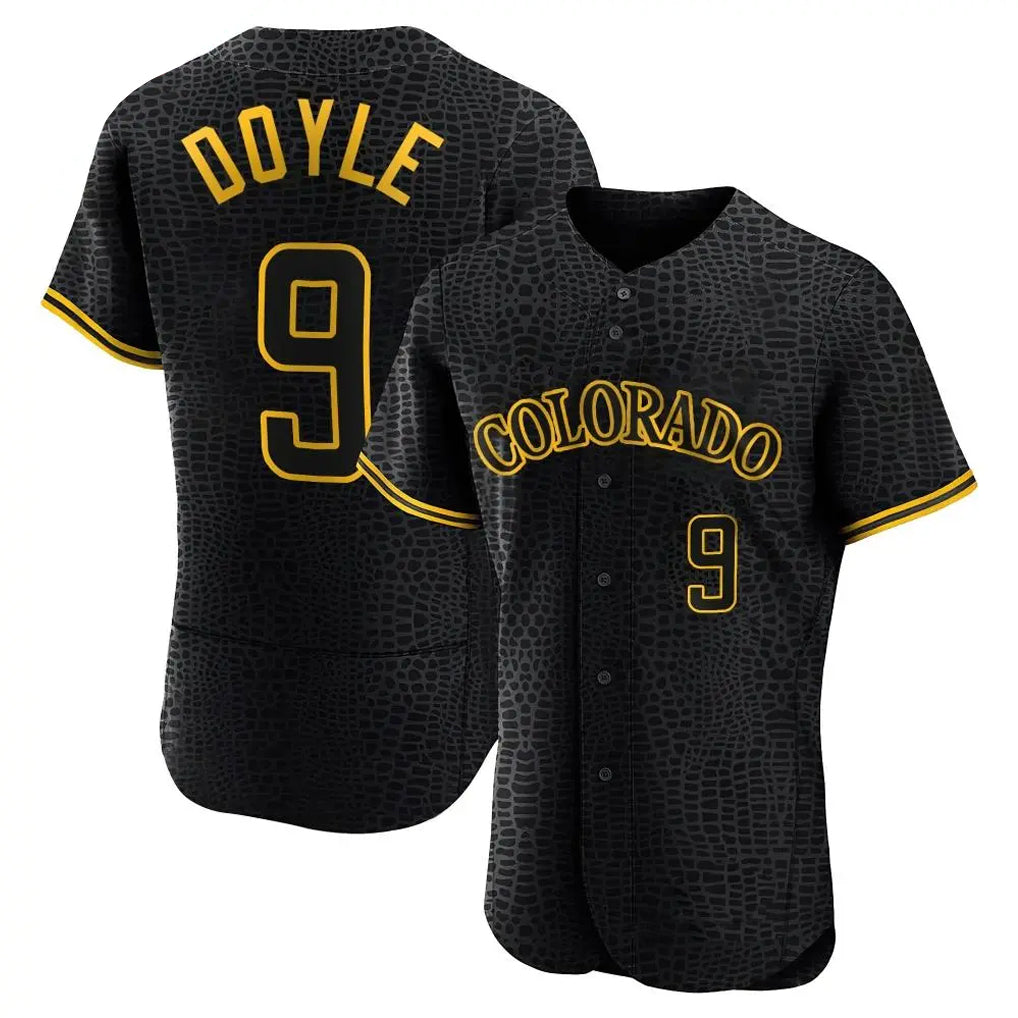 Kooe C.Rockies #9 Brenton Doyle Player Black Snake Skin City Limited Elite Home Stitched Jerseys