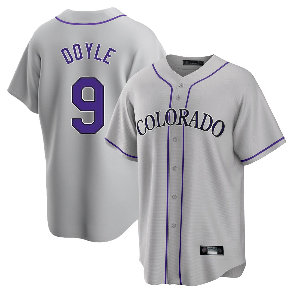 Kooe C.Rockies #9 Brenton Doyle Player Gray Game Home Stitched Jerseys