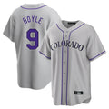 Kooe C.Rockies #9 Brenton Doyle Player Gray Game Home Stitched Jerseys