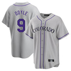 Kooe C.Rockies #9 Brenton Doyle Player Gray Game Home Stitched Jerseys