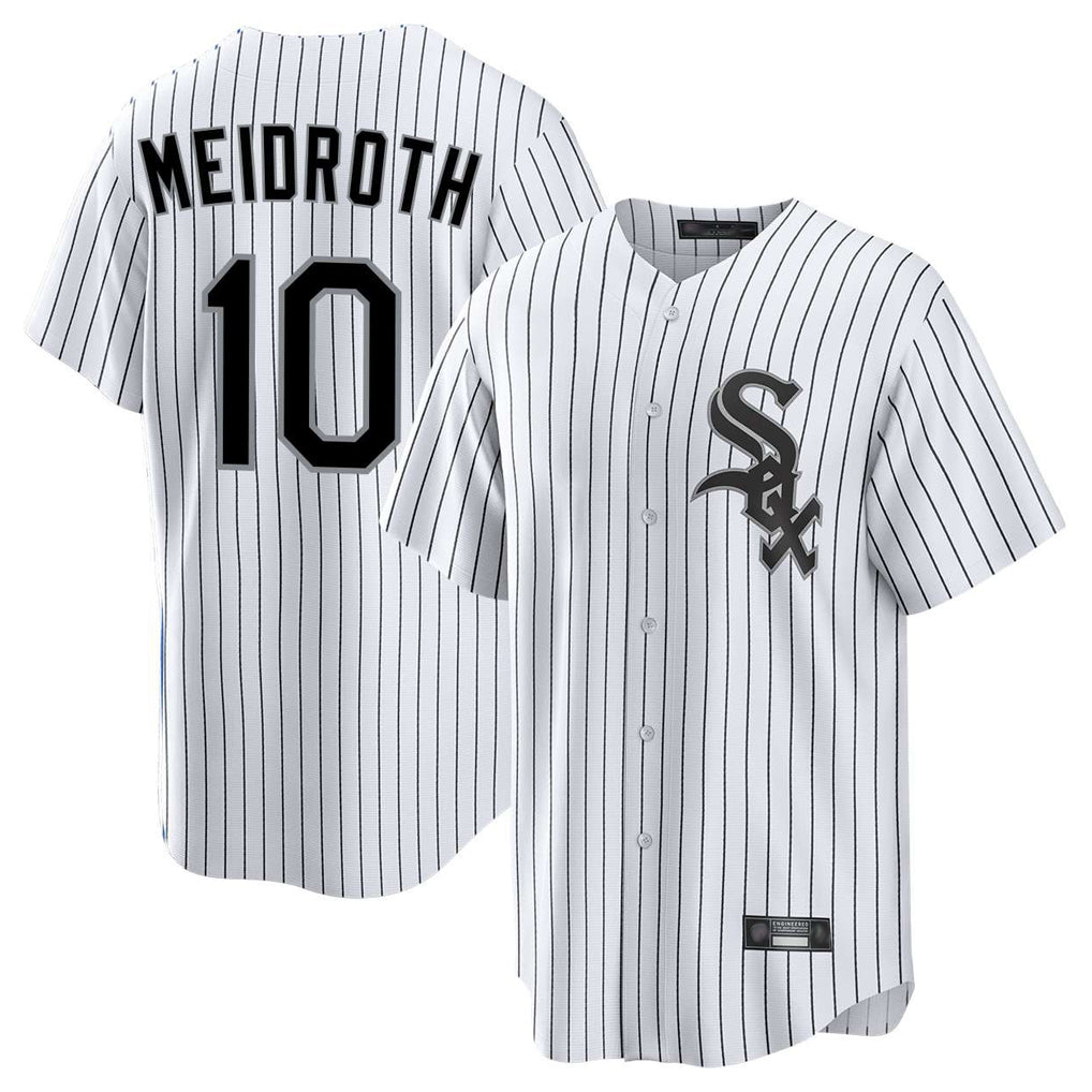Kooe C.White Sox #10 Chase Meidroth Player White Stripe Home Game Stitched Jerseys