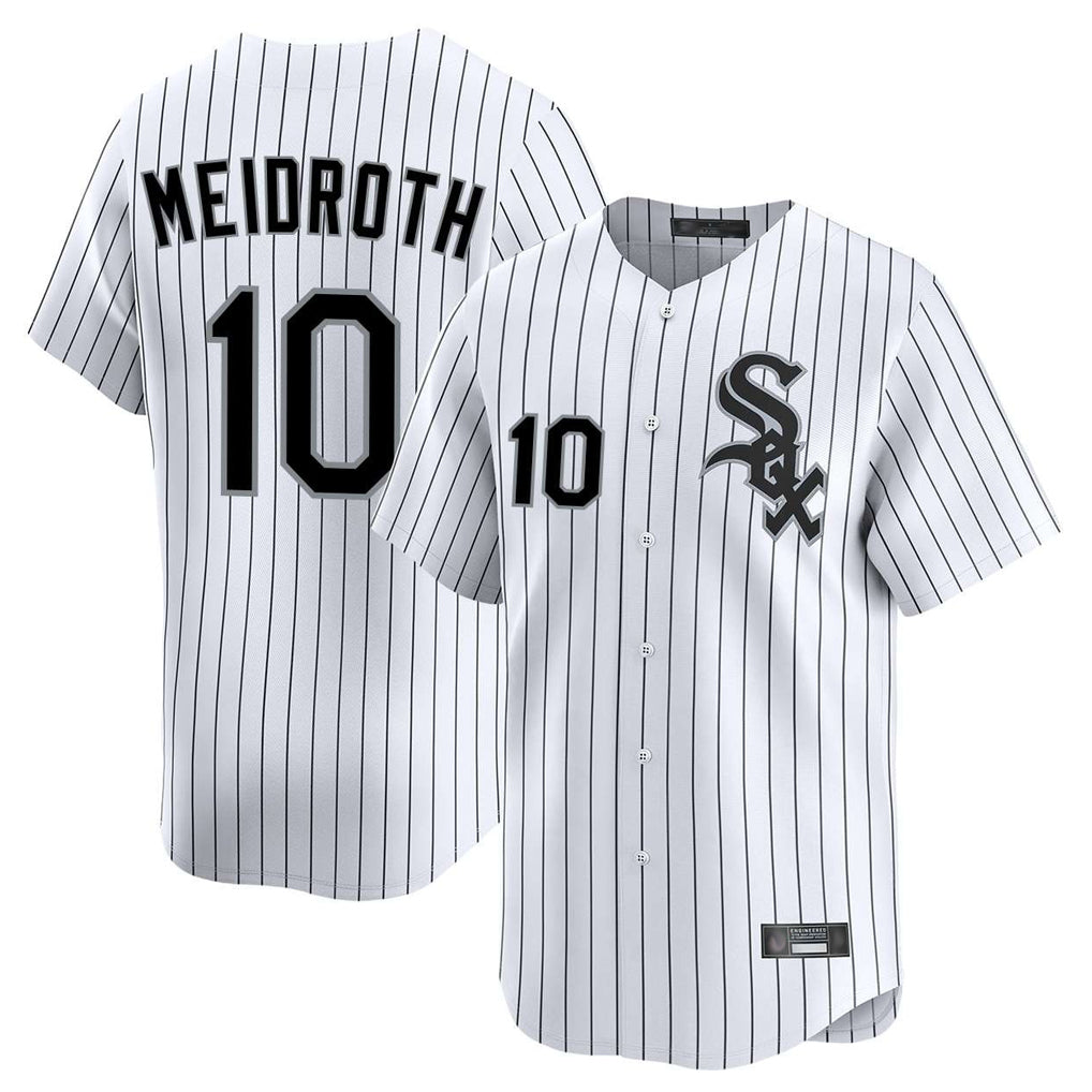 Kooe C.White Sox #10 Chase Meidroth Player White Stripe Limited Home Stitched Jerseys