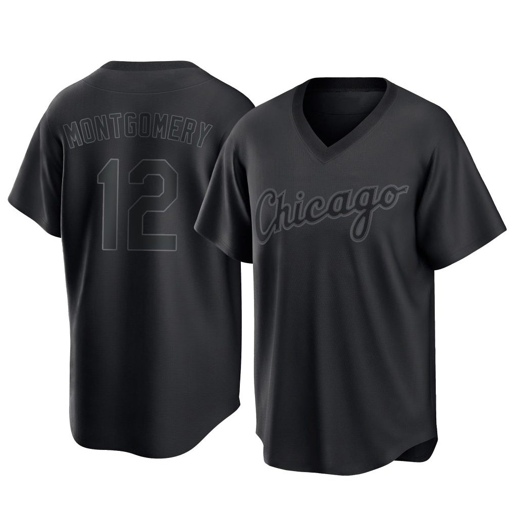 Kooe C.White Sox #12 Colson Montgomery Player Black T-shirt Home Game Stitched Jerseys