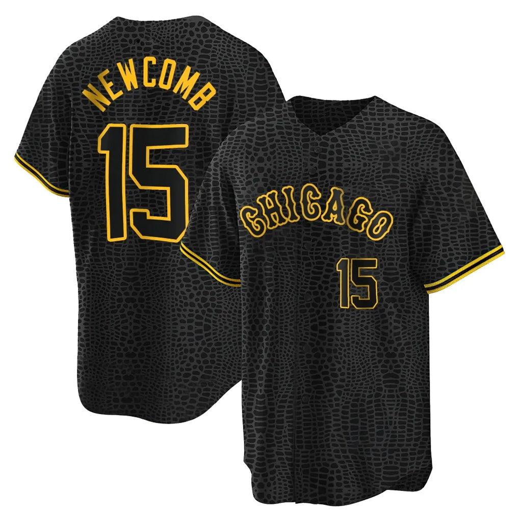 Kooe C.White Sox #15 Sean Newcomb Player Black Snake Skin City Home Game Stitched Jerseys