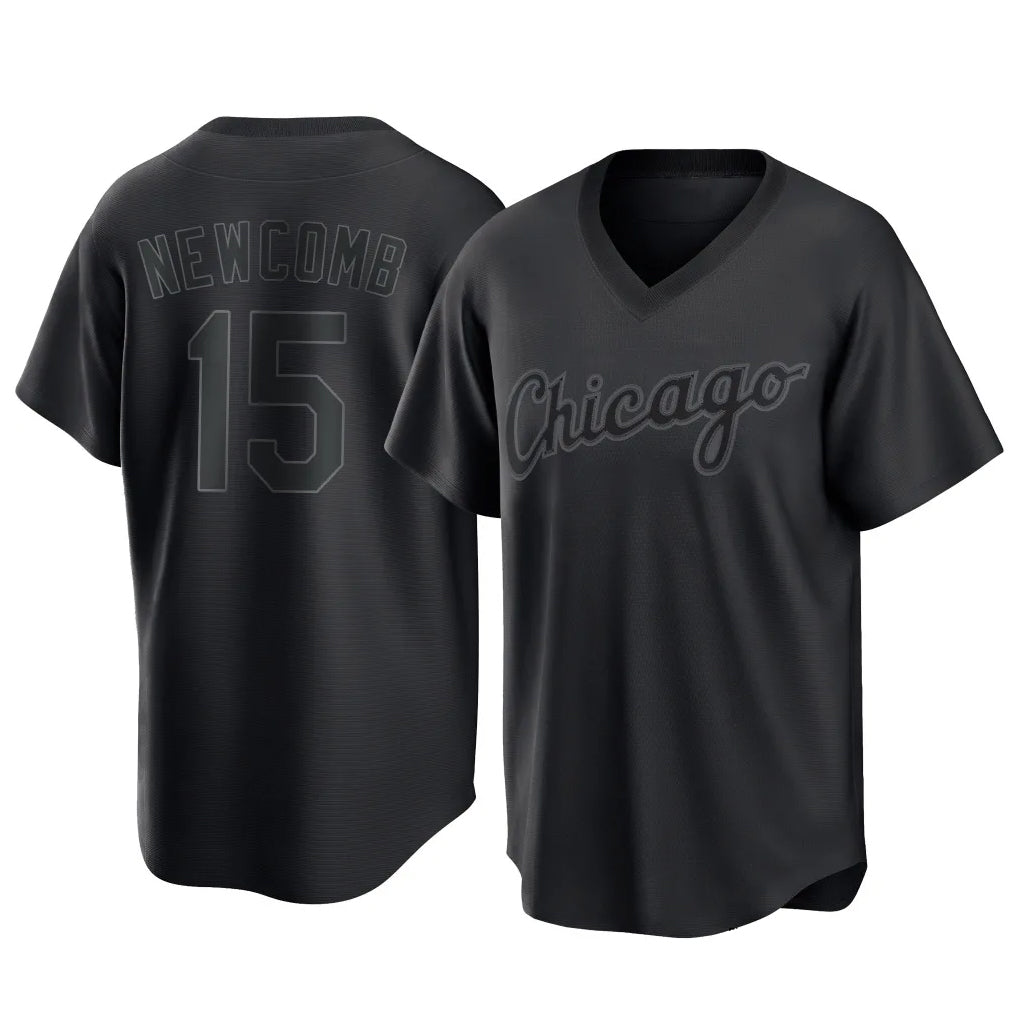 Kooe C.White Sox #15 Sean Newcomb Player Black T-shirt Home Game Stitched Jerseys