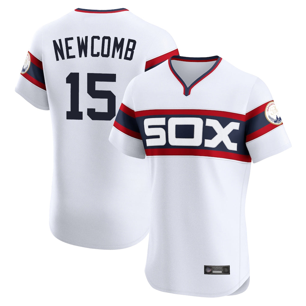 Kooe C.White Sox #15 Sean Newcomb Player White T-shirt Limited Elite Home Stitched Jerseys