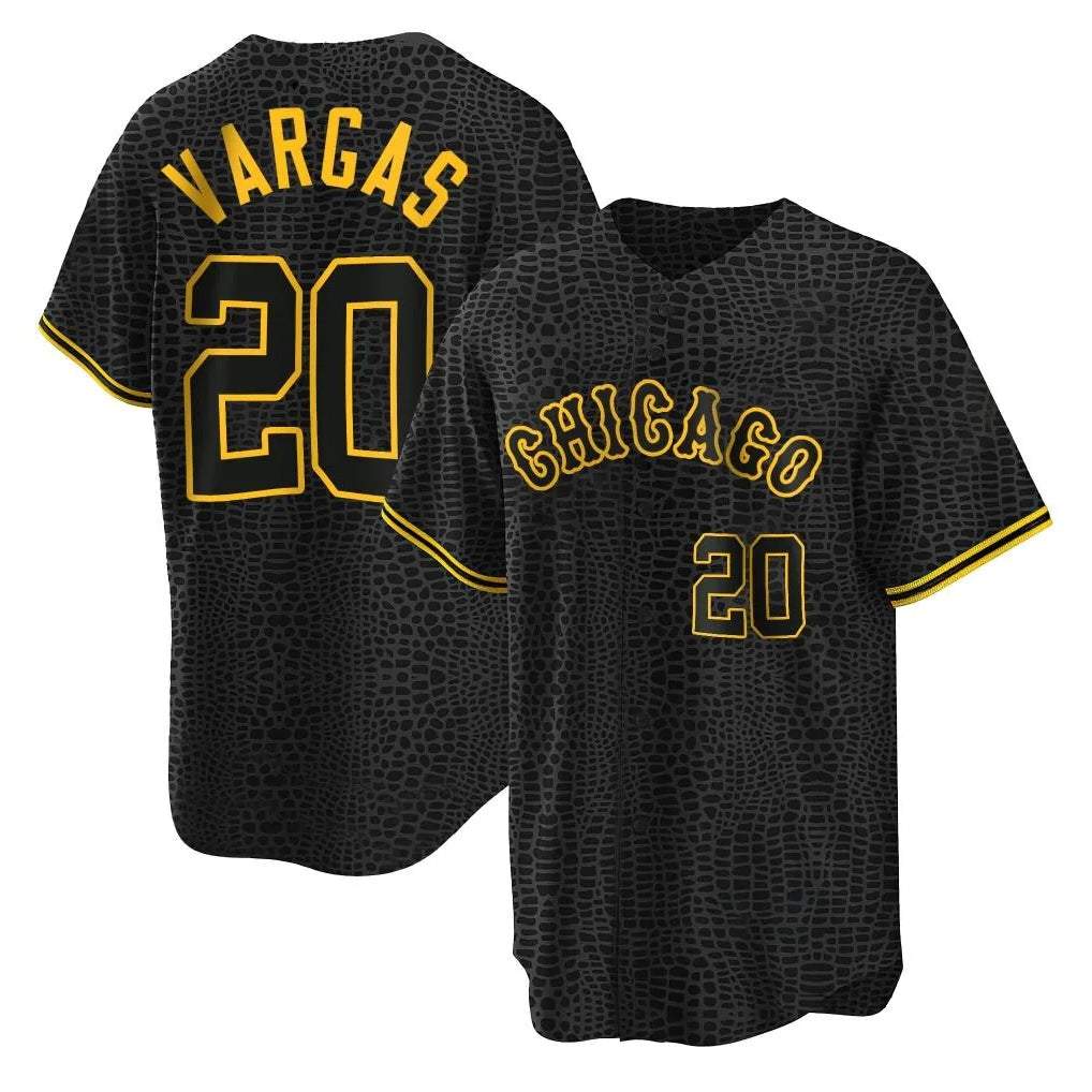 Kooe C.White Sox #20 Miguel Vargas Player Black Snake Skin City Home Game Stitched Jerseys