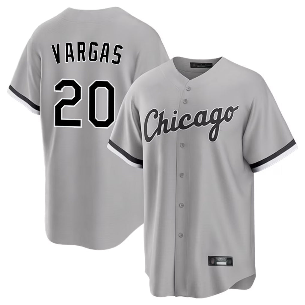 Kooe C.White Sox #20 Miguel Vargas Player Gray Home Game Stitched Jerseys