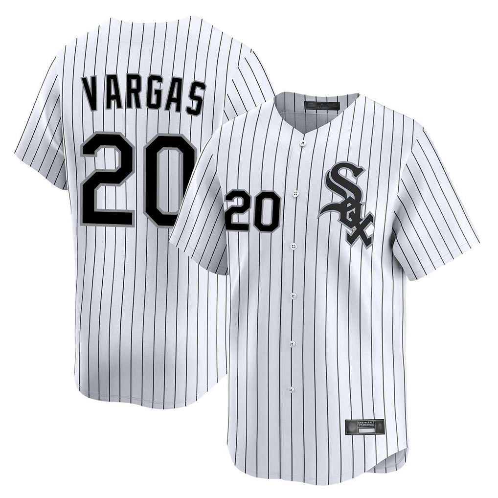 Kooe C.White Sox #20 Miguel Vargas Player White Stripe Limited Home Stitched Jerseys