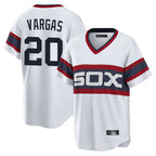 Kooe C.White Sox #20 Miguel Vargas Player White T-shirt Home Game Stitched Jerseys