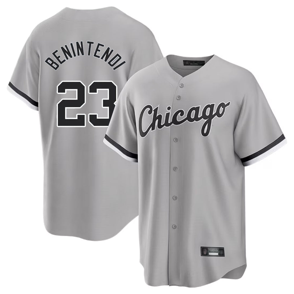 Kooe C.White Sox #23 Andrew Benintendi Player Gray Home Game Stitched Jerseys