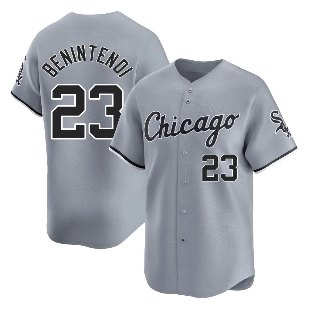 Kooe C.White Sox #23 Andrew Benintendi Player Gray Road Limited Home Stitched Jerseys