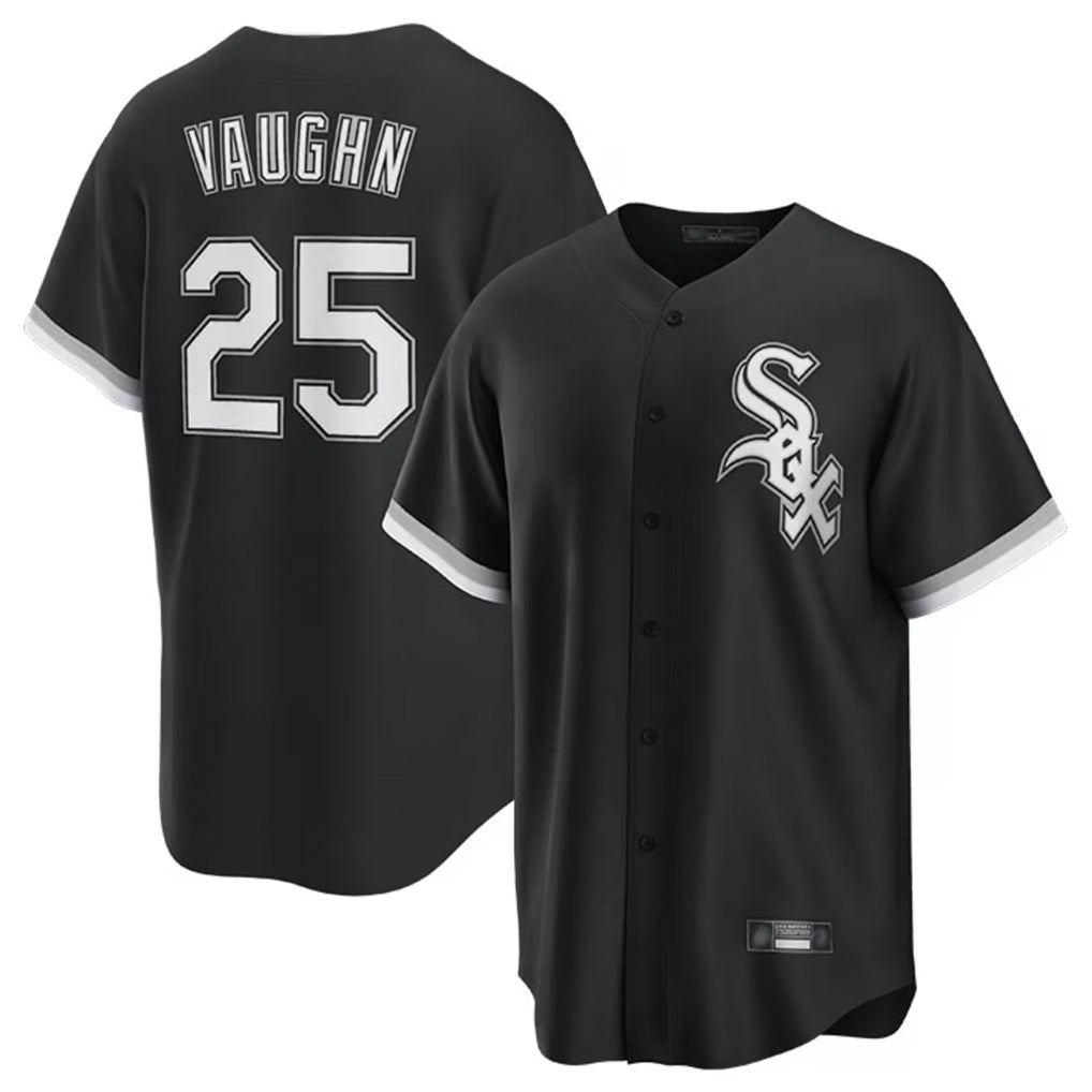 Kooe C.White Sox #25 Andrew Vaughn Player Black Home Game Stitched Jerseys