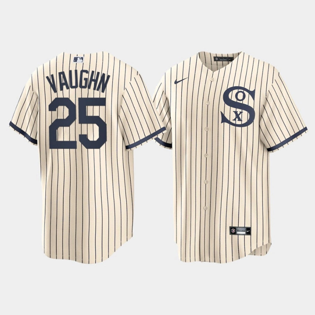 Kooe C.White Sox #25 Andrew Vaughn Player Cream Field of Dreams Home Game Stitched Jerseys