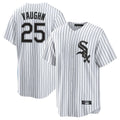 Kooe C.White Sox #25 Andrew Vaughn Player White Stripe Home Game Stitched Jerseys