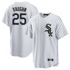 Kooe C.White Sox #25 Andrew Vaughn Player White Stripe Home Game Stitched Jerseys