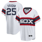 Kooe C.White Sox #25 Andrew Vaughn Player White Stripe Limited Home Stitched Jerseys