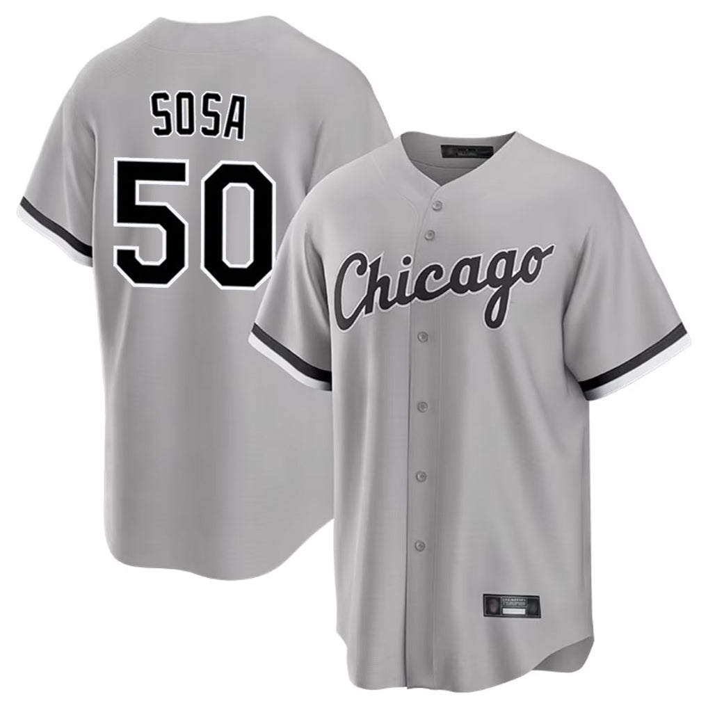 Kooe C.White Sox #50 Lenyn Sosa Player Gray Home Game Stitched Jerseys