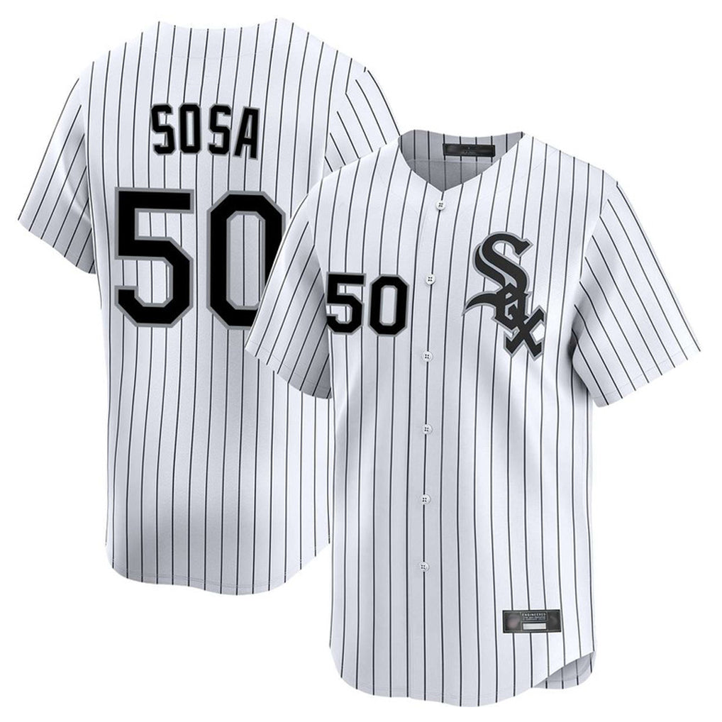 Kooe C.White Sox #50 Lenyn Sosa Player White Stripe Limited Home Stitched Jerseys