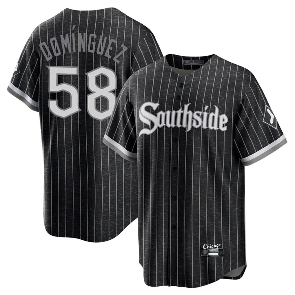 Kooe C.White Sox #58 Seranthony Dom¨ªnguez Player Black City Connect Home Game Stitched Jerseys