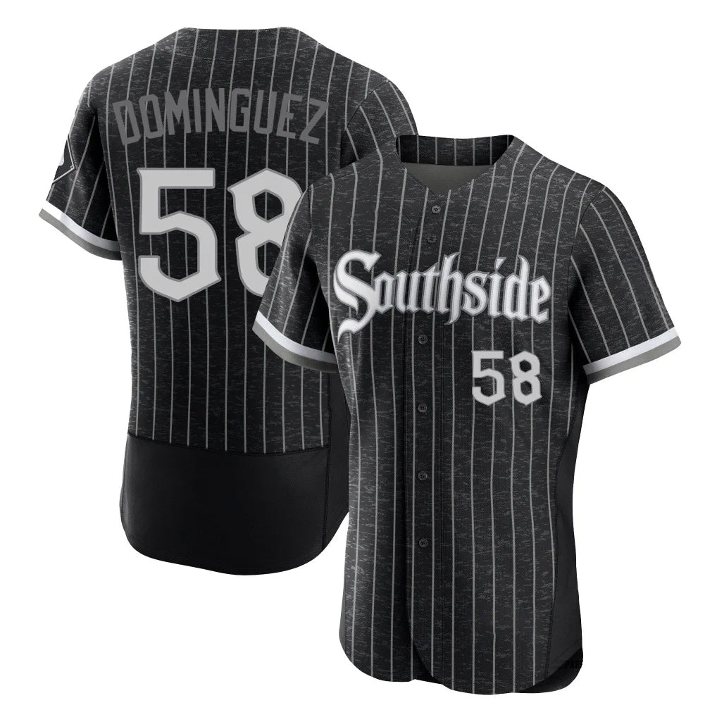Kooe C.White Sox #58 Seranthony Dom¨ªnguez Player Black City Connect Limited Elite Home Stitched Jerseys