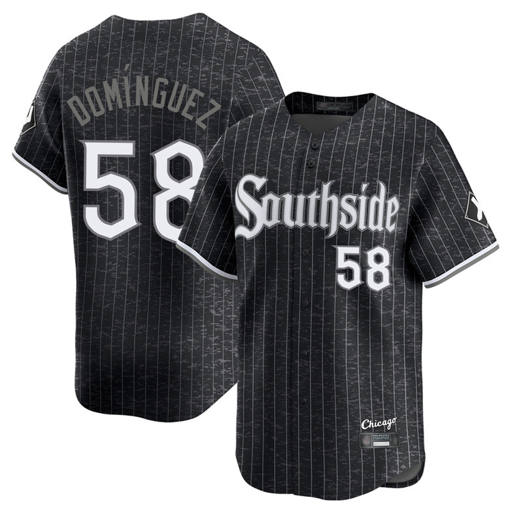 Kooe C.White Sox #58 Seranthony Dom¨ªnguez Player Black City Connect Limited Home Stitched Jerseys