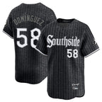 Kooe C.White Sox #58 Seranthony Dom¨ªnguez Player Black City Connect Limited Home Stitched Jerseys