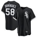 Kooe C.White Sox #58 Seranthony Dom¨ªnguez Player Black Home Game Stitched Jerseys