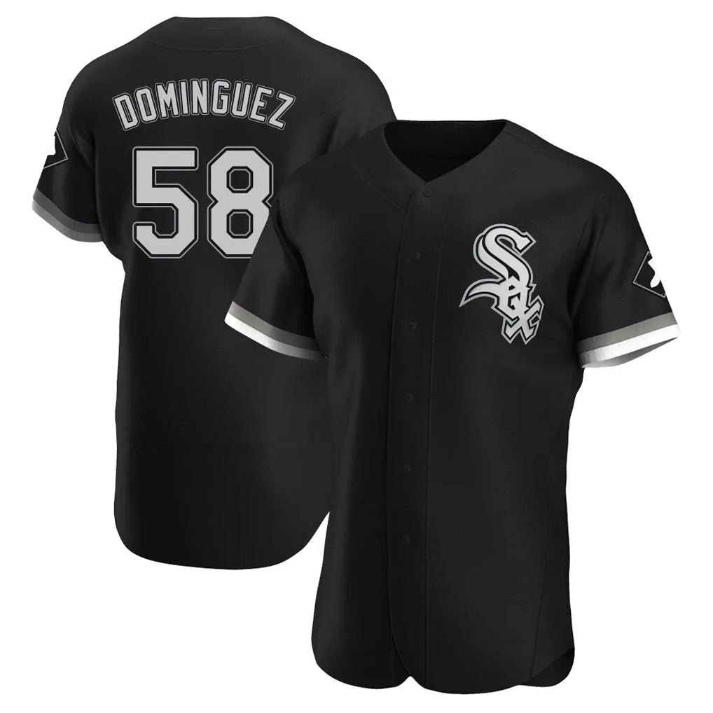 Kooe C.White Sox #58 Seranthony Dom¨ªnguez Player Black Limited Elite Home Stitched Jerseys