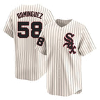 Kooe C.White Sox #58 Seranthony Dom¨ªnguez Player Cream Cooperstown Collection Limited Home Stitched Jerseys