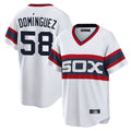 Kooe C.White Sox #58 Seranthony Dom¨ªnguez Player White T-shirt Home Game Stitched Jerseys