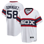 Kooe C.White Sox #58 Seranthony Dom¨ªnguez Player White T-shirt Home Game Stitched Jerseys
