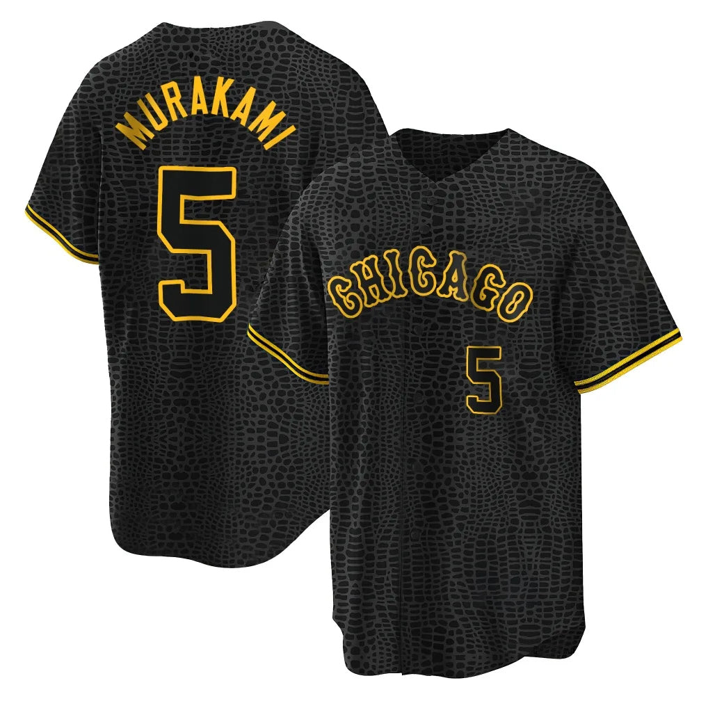 Kooe C.White Sox #5 Munetaka Murakami Player Black Snake Skin City Home Game Stitched Jerseys