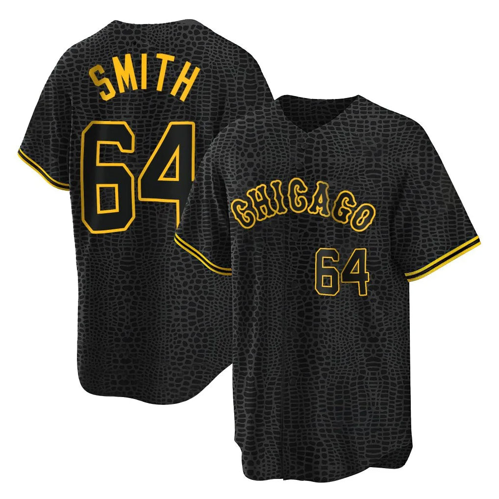 Kooe C.White Sox #64 Shane Smith Player Black Snake Skin City Home Game Stitched Jerseys