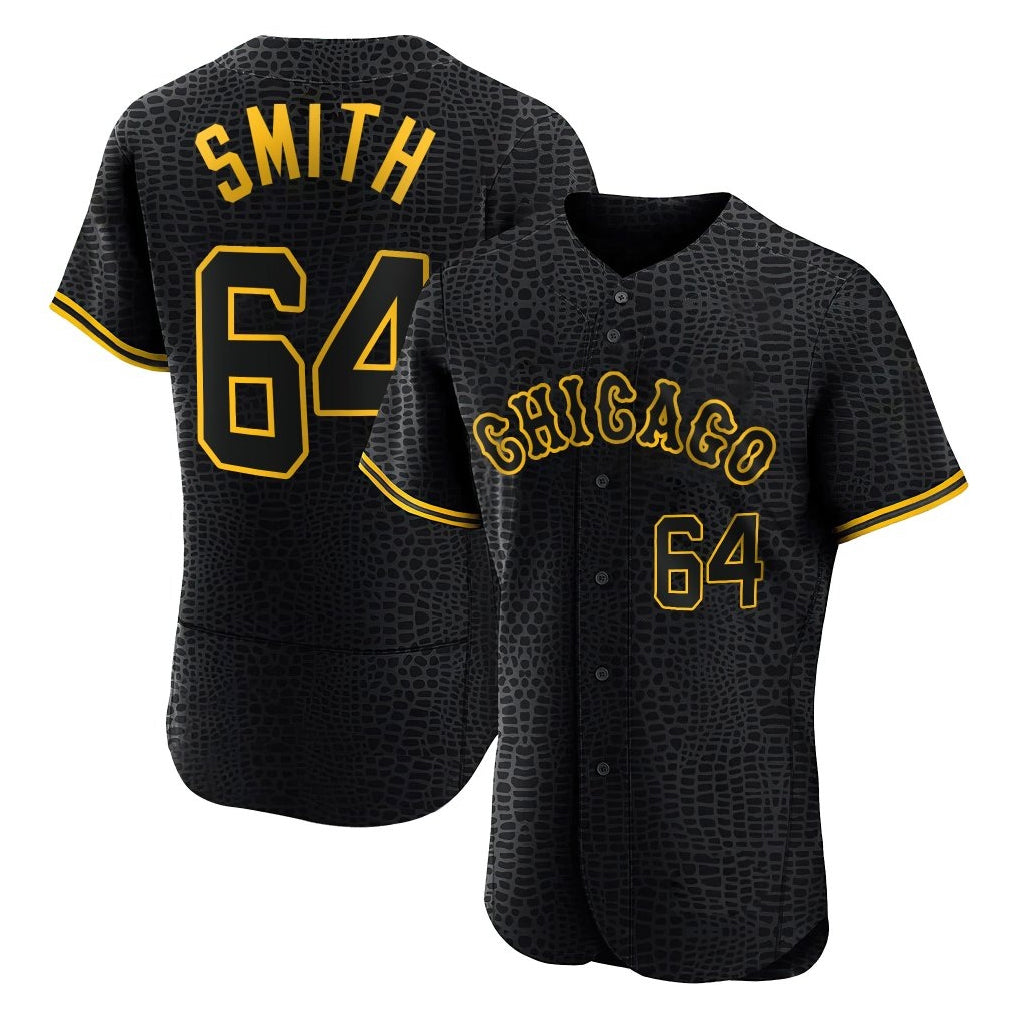 Kooe C.White Sox #64 Shane Smith Player Black Snake Skin City Limited Elite Home Stitched Jerseys