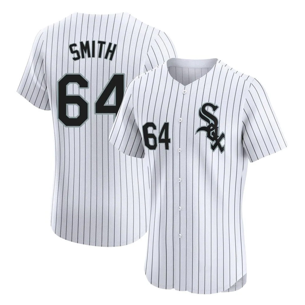 Kooe C.White Sox #64 Shane Smith Player White Stripe Limited Elite Home Stitched Jerseys