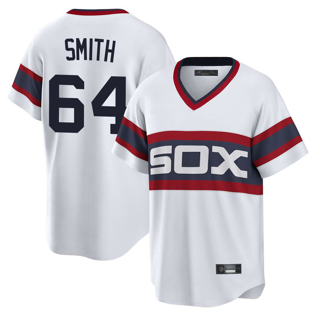 Kooe C.White Sox #64 Shane Smith Player White T-shirt Home Game Stitched Jerseys
