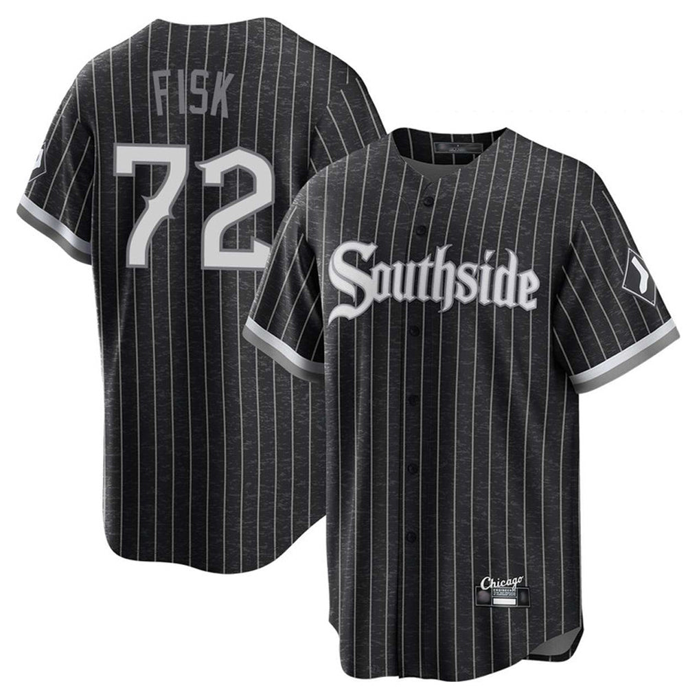 Kooe C.White Sox #72 Carlton Fisk Player Black City Connect Home Game Stitched Jerseys