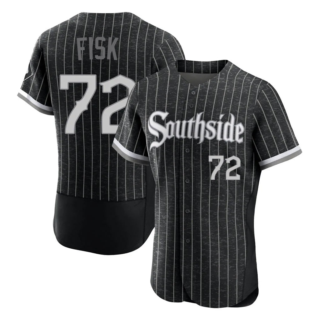 Kooe C.White Sox #72 Carlton Fisk Player Black City Connect Limited Elite Home Stitched Jerseys