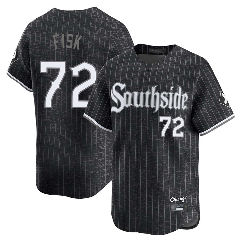 Kooe C.White Sox #72 Carlton Fisk Player Black City Connect Limited Home Stitched Jerseys