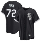 Kooe C.White Sox #72 Carlton Fisk Player Black Home Game Stitched Jerseys