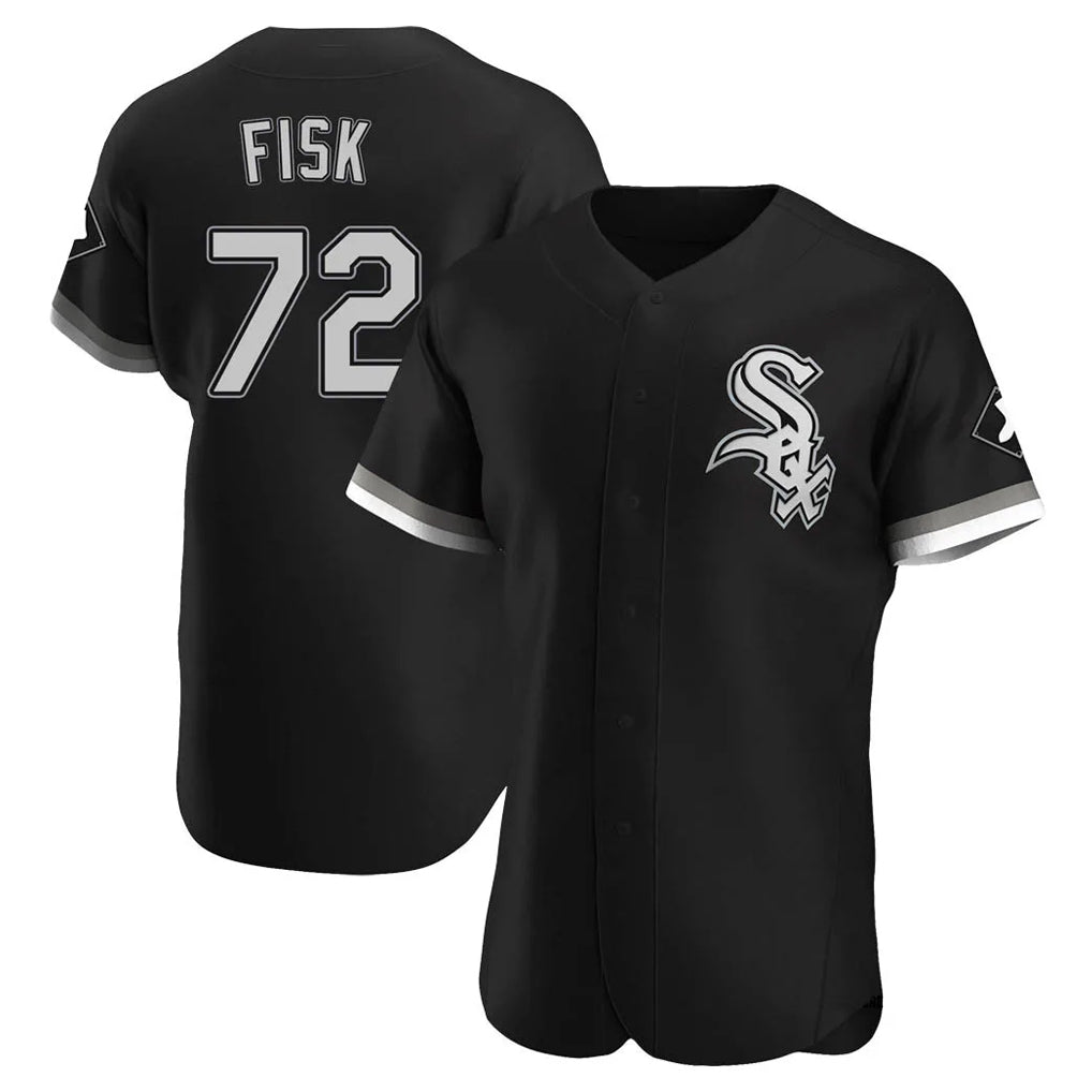 Kooe C.White Sox #72 Carlton Fisk Player Black Limited Elite Home Stitched Jerseys