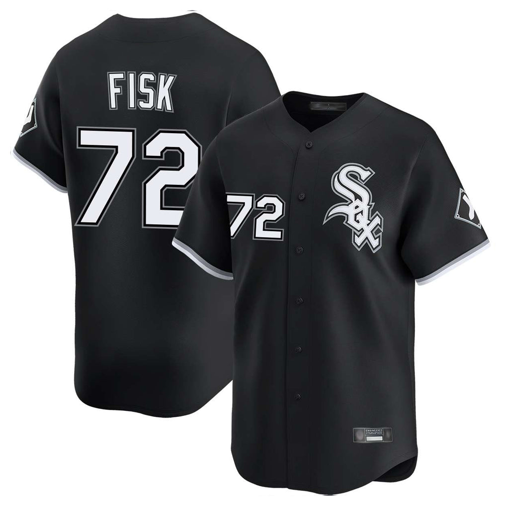 Kooe C.White Sox #72 Carlton Fisk Player Black Limited Home Stitched Jerseys