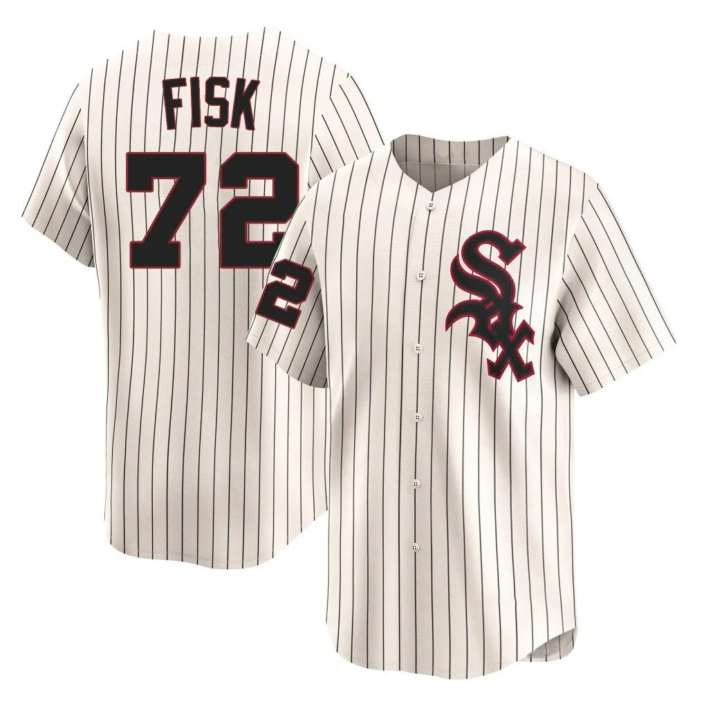 Kooe C.White Sox #72 Carlton Fisk Player Cream Cooperstown Collection Limited Home Stitched Jerseys