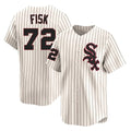 Kooe C.White Sox #72 Carlton Fisk Player Cream Cooperstown Collection Limited Home Stitched Jerseys
